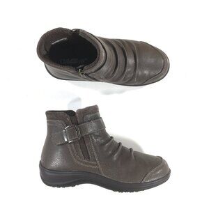 Orthofeet Heidi Ankle Boots Womens Size 6 D Wide Gray Leather 92004